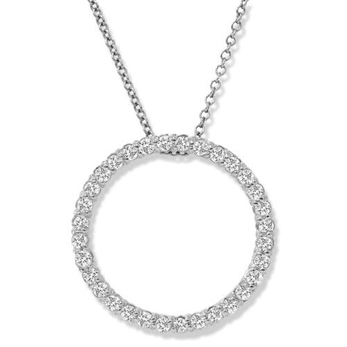 Shop Bliss Diamond 1/2 Ct Diamond Circle Pendant Gold Lab Grown Necklace In 10k White Gold