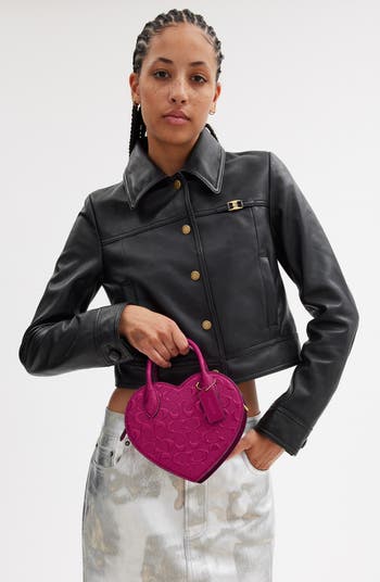 COACH Heart Quilted Leather Mini Crossbody