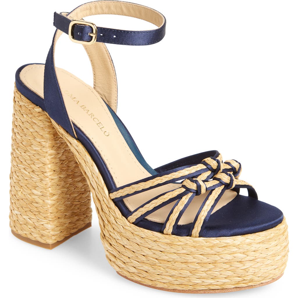 Paloma Barceló Paloma Barcelo Melha Ankle Strap Platform Sandal In Blue