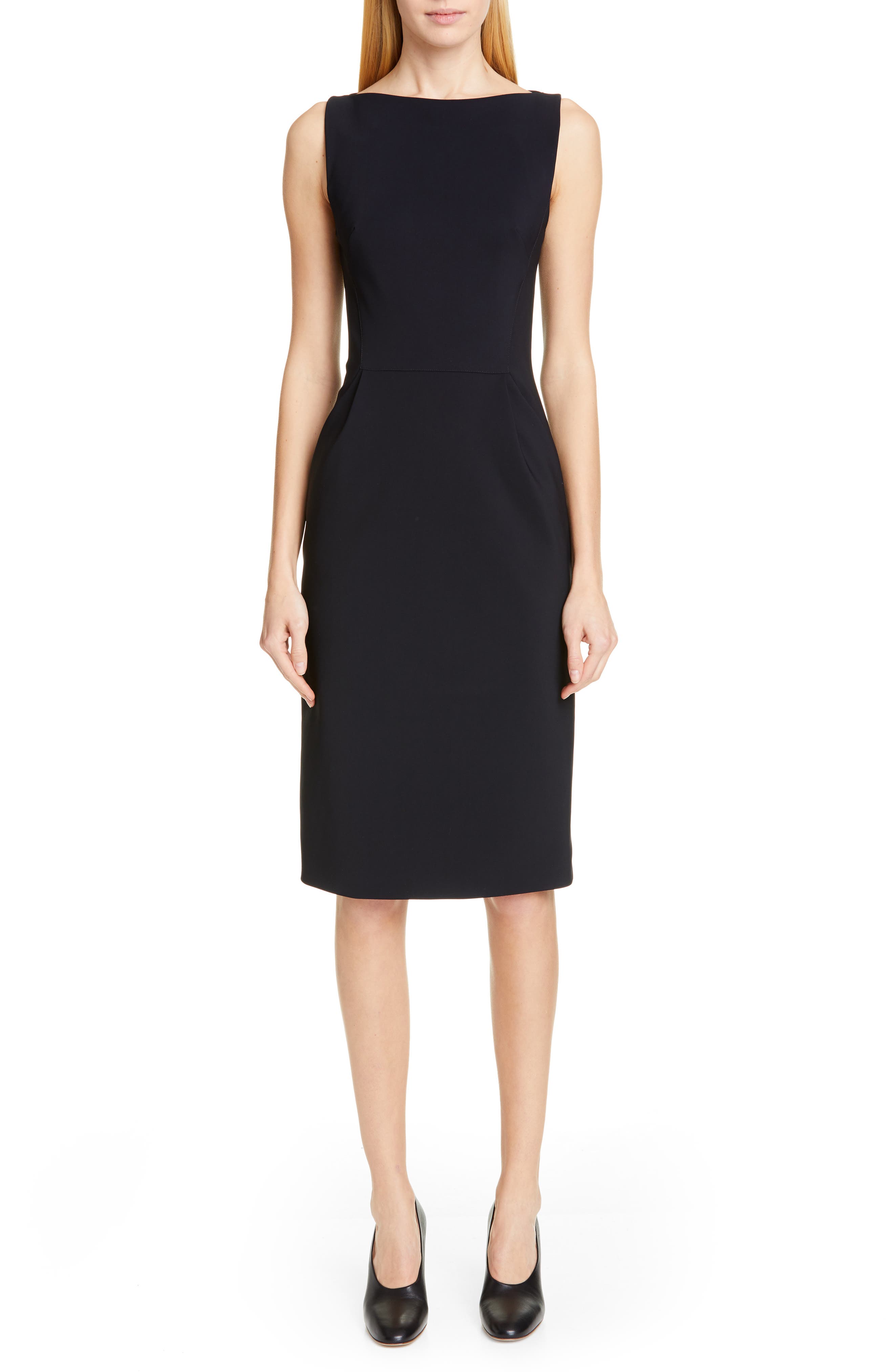 Adam Lippes Bonded Neoprene Sheath Dress, Black