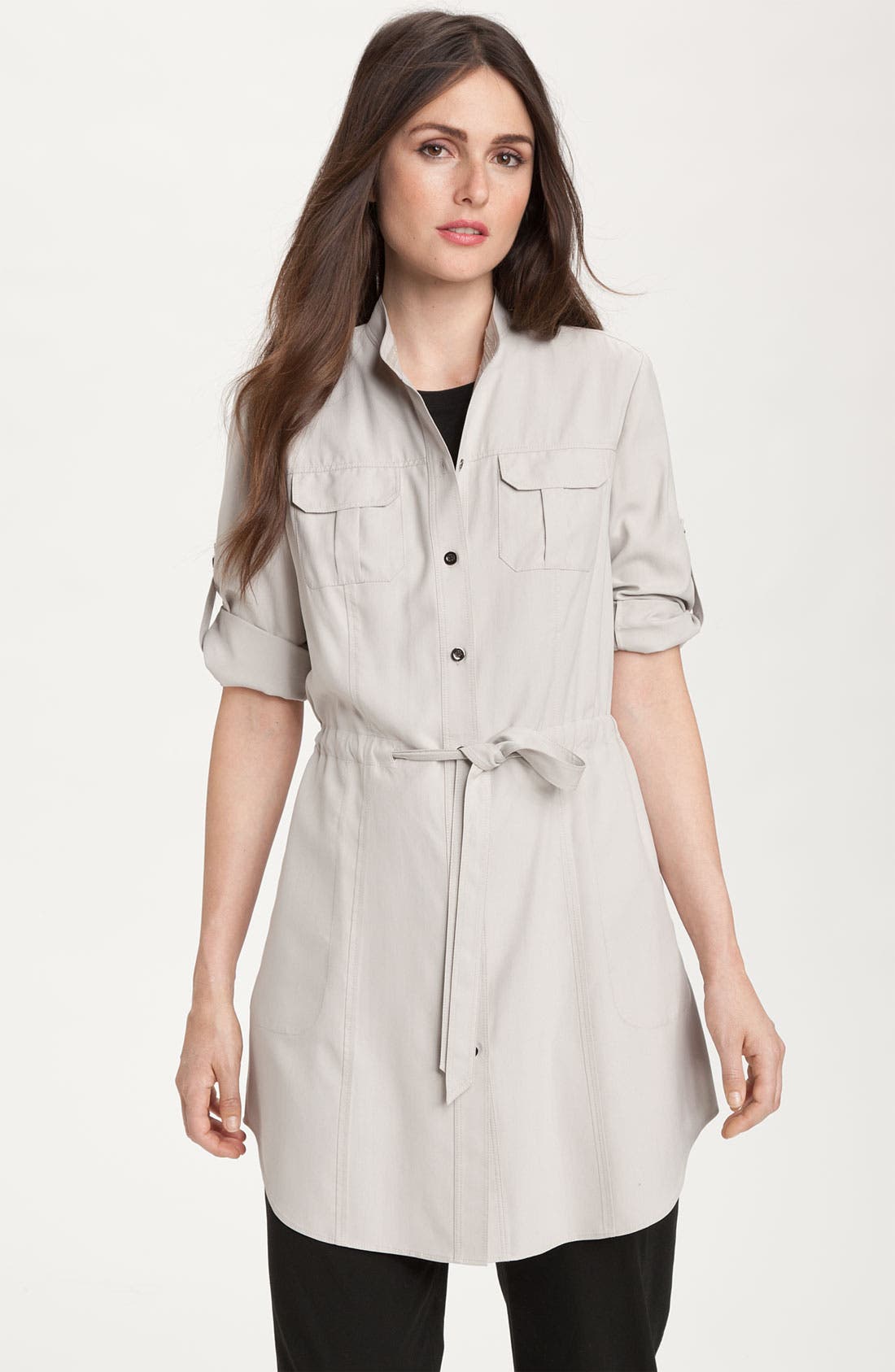 Lafayette 148 New York Sueded Silk Tunic Shirt Nordstrom