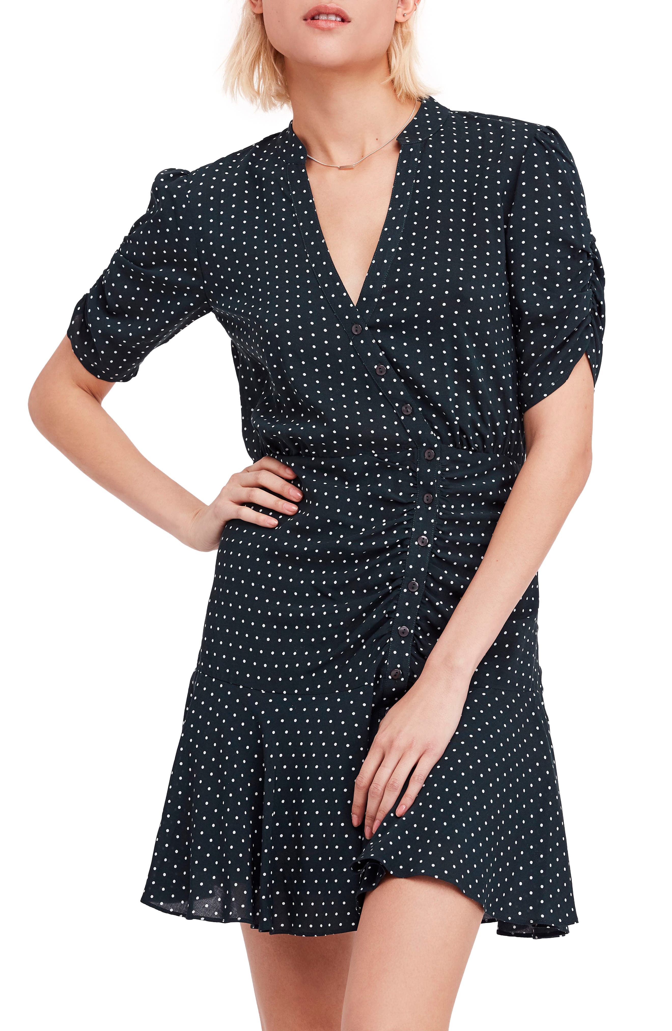 free people black polka dot dress