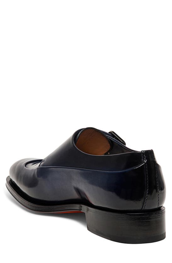 Shop Santoni Eros Fulu Double Monk Strap Shoe In Blue-u59