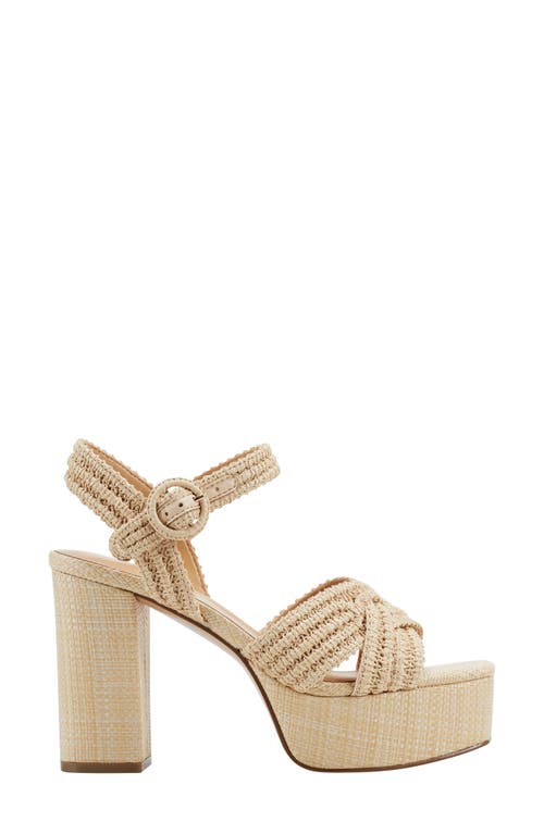 Marc Fisher Ltd Chesse Woven Crisscross Ankle-strap Platform Sandals In Light Natural 110