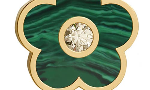 Gabi Rielle Effortless Staples Inlay Flower Pendant Necklace In Gold/malachite