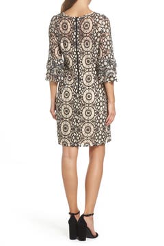Taylor Dresses Tiered Sleeve Lace Shift Dress | Nordstrom