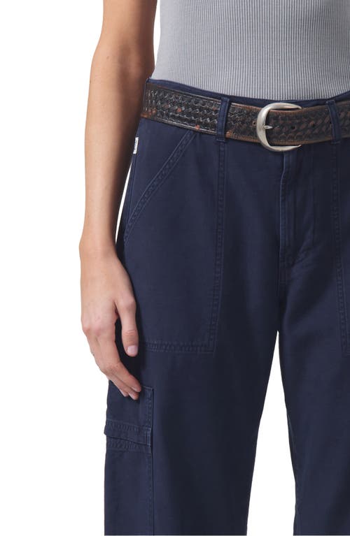 Shop Citizens Of Humanity Marcelle Low Rise Barrel Cargo Pants In Night Flight