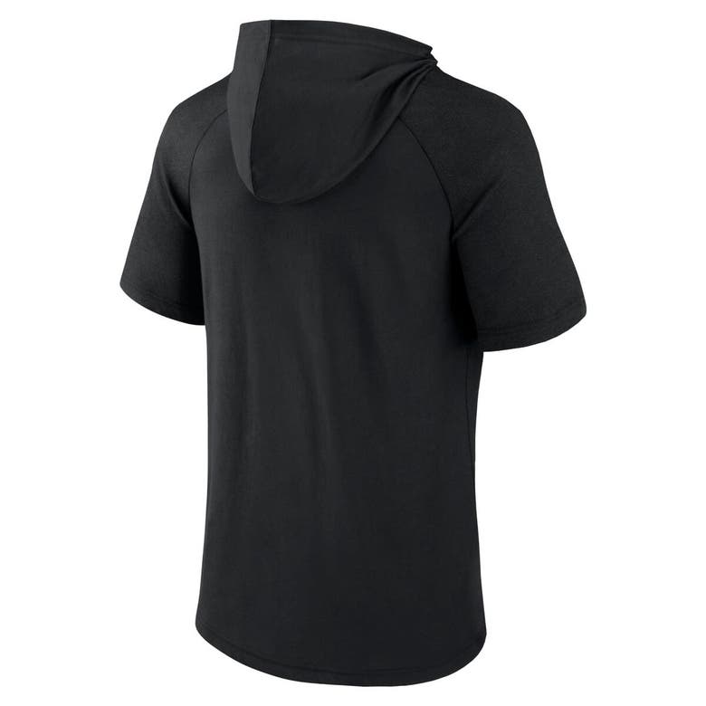 Shop Fanatics Branded Black Seattle Sounders Fc Match Raglan Short Sleeve Pullover Hoodie