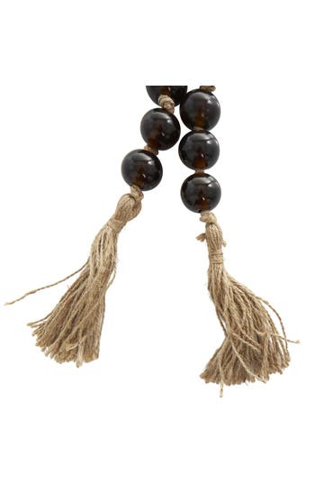 Willow Row Bohemian Glass Beaded Tassel Garland In Dark Brown