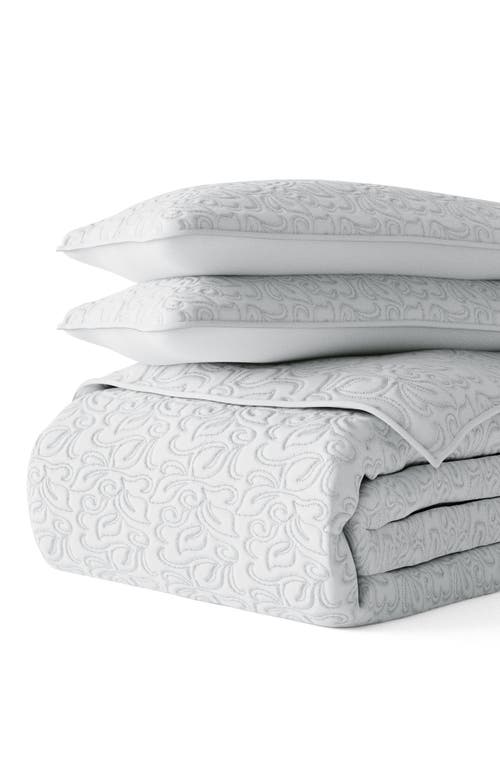 Shop Homespun 3-piece Floral Stitch Quilt Set In Light Gray