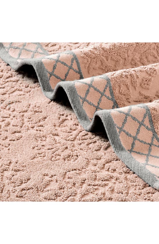Modern Threads Embellished Border Damask Jacquard Towel 6-piece Set In Peach