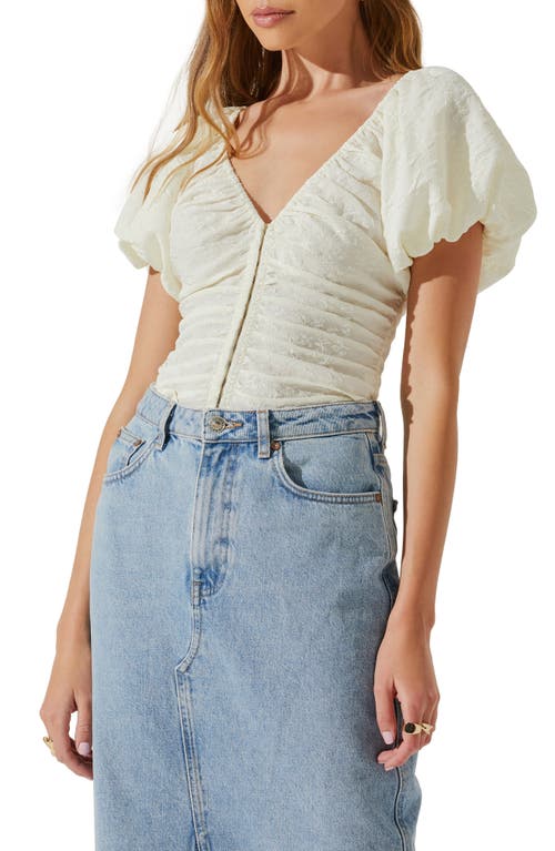 ASTR the Label Tameka Corset Embroidered Floral Top Off White at Nordstrom,