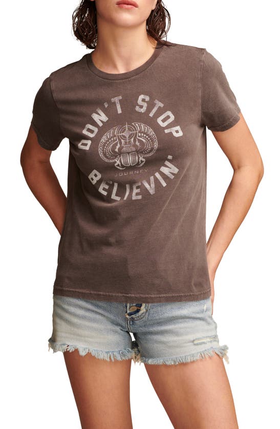 LUCKY BRAND DON'T STOP BELIEVIN' COTTON GRAPHIC T-SHIRT