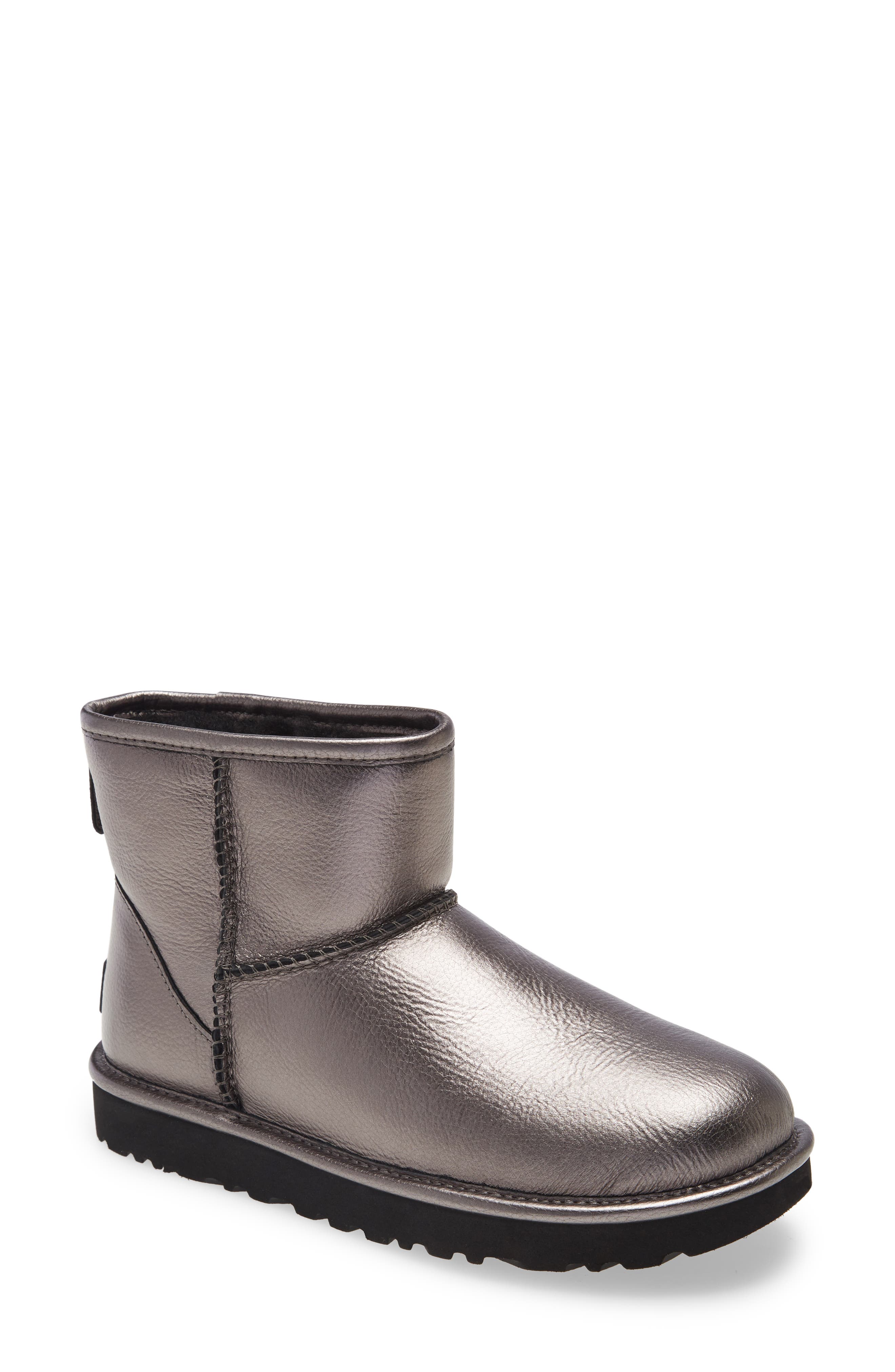 grey metallic boots