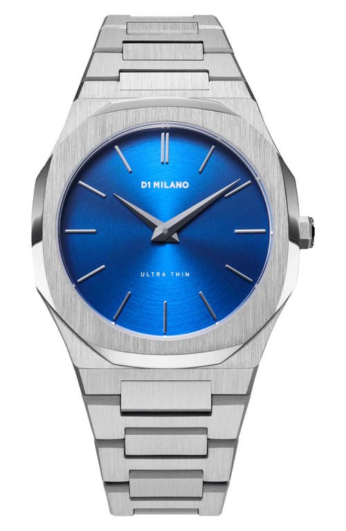 D1 Milano Watch Ultra Thin Bracelet 40 Mm In Blue/silver