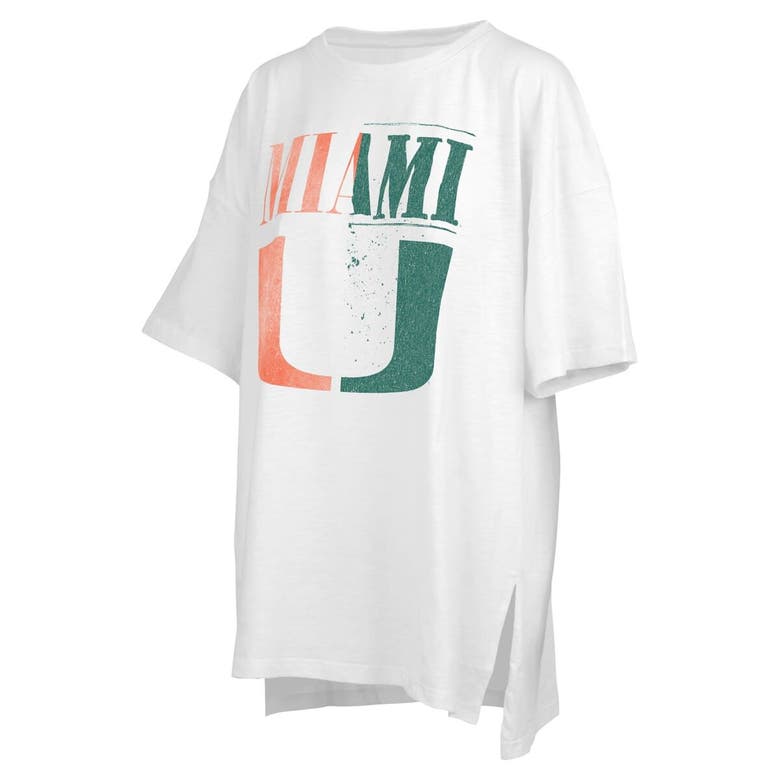 Shop Pressbox White Miami Hurricanes Lickety-split Oversized T-shirt
