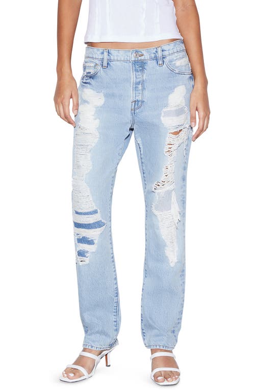 FRAME Le Slouch Distressed High Waist Straight Leg Jeans in Drenched