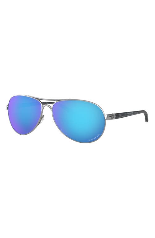 Shop Oakley 59mm Polarized Aviator Sunglasses In Silver/blue Gradient