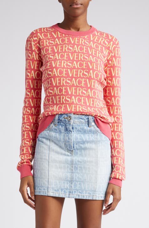 Versace Allover Knit Crop Top