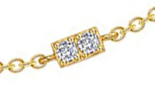 Shop Lafonn Simulated Diamond Station Necklace In Gold/white