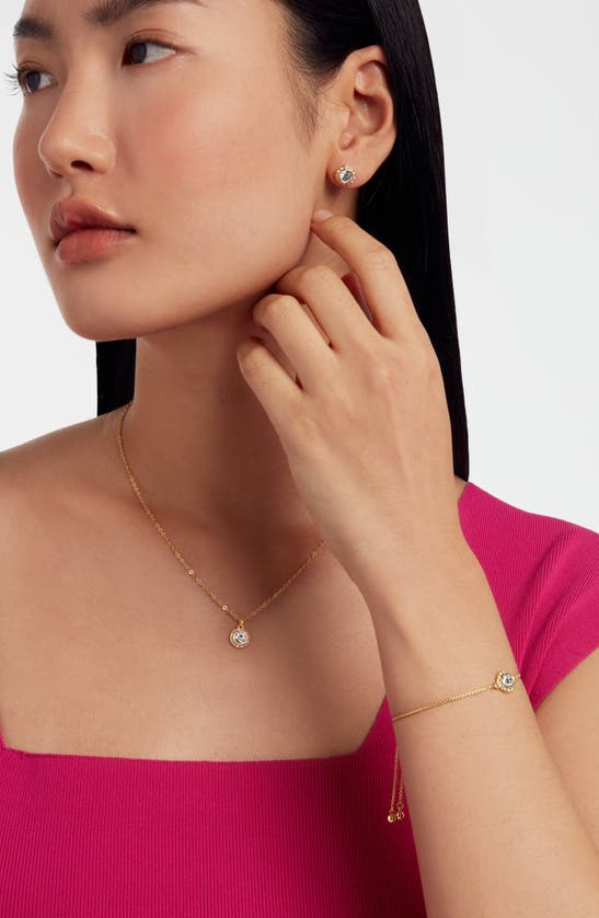 Ted Baker Soletia: Solitaire Sparkle Crystal Stud Earrings In Gold Tone Clear Crystal