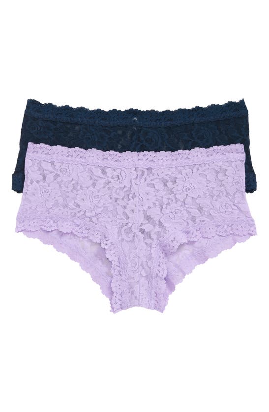 Hanky Panky Assorted 2-pack Lace Boyshorts In Nori/ Wisteria