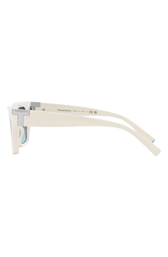 Shop Tiffany & Co 56mm Irregular Sunglasses In Milky Ivory