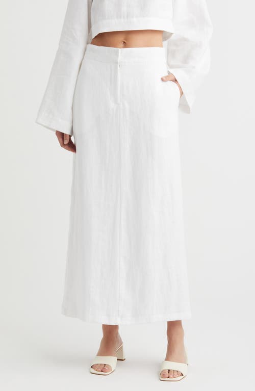 Nelli Linen Maxi Skirt in White