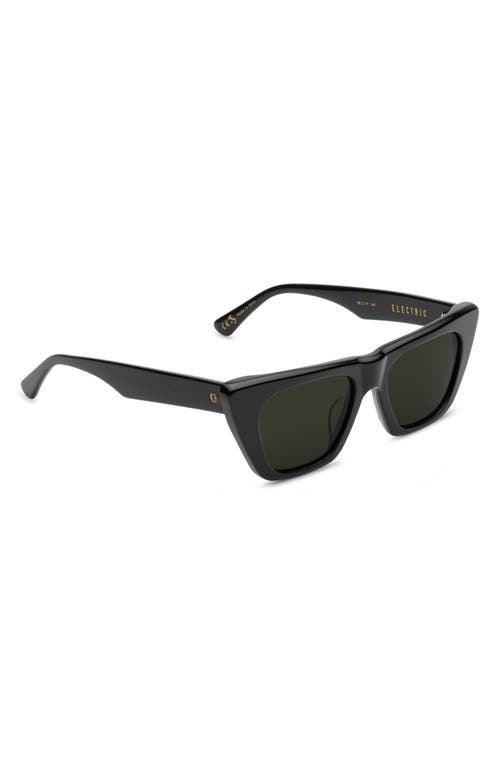 Shop Electric Noli 50mm Polarized Cat Eye Sunglasses In Gloss Black/grey Polar