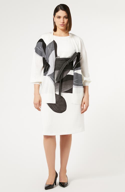 Marina Rinaldi Oggetti Print Shift Dress In White Print