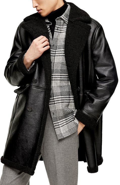 Men S Fur Faux Coats Nordstrom, Mens Faux Fur Coat Black