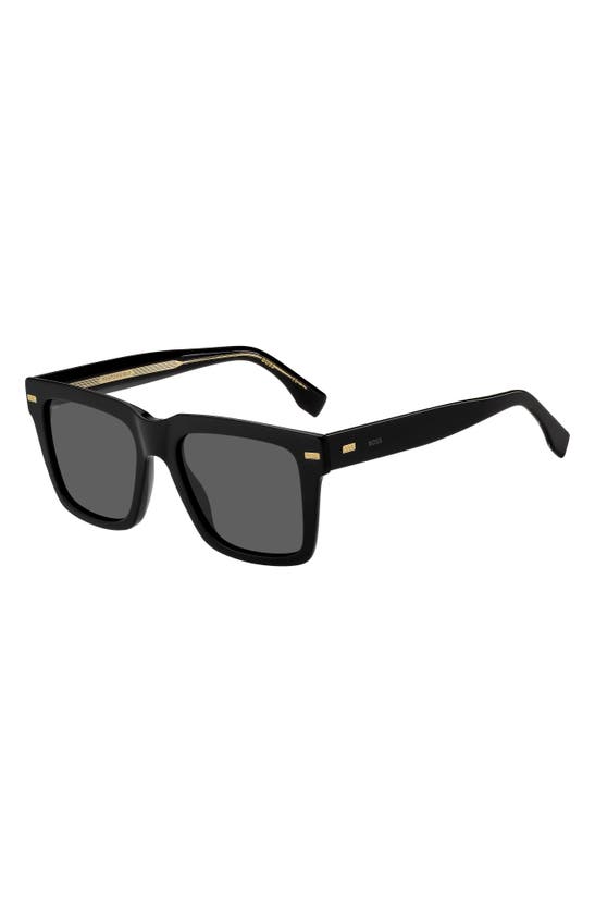 Shop Hugo Boss Boss 53mm Rectangular Sunglasses In Black