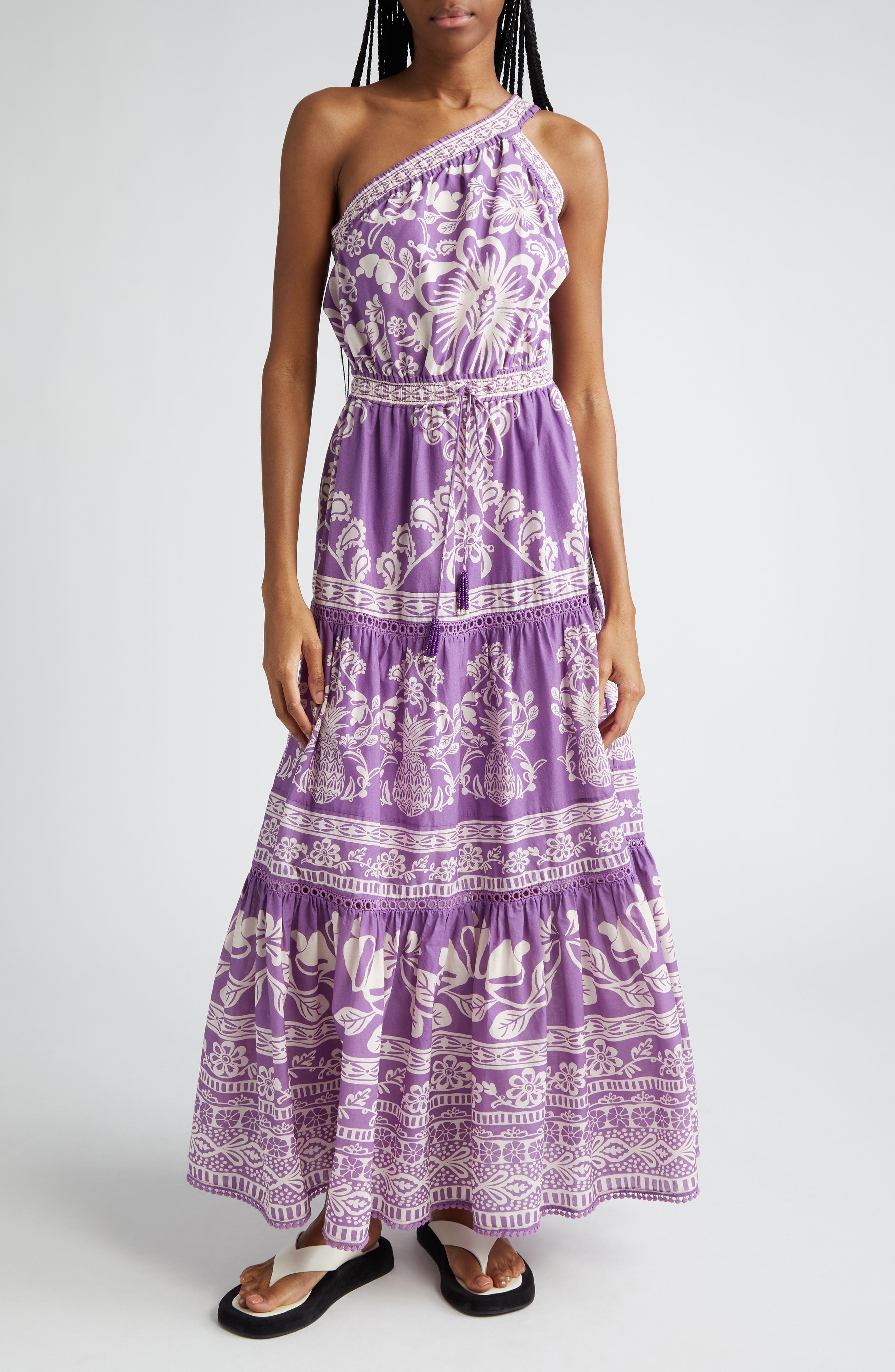 knee length dresses for ladies Lilac Sweet Garden Mini Dress – FARM Rio main image 0