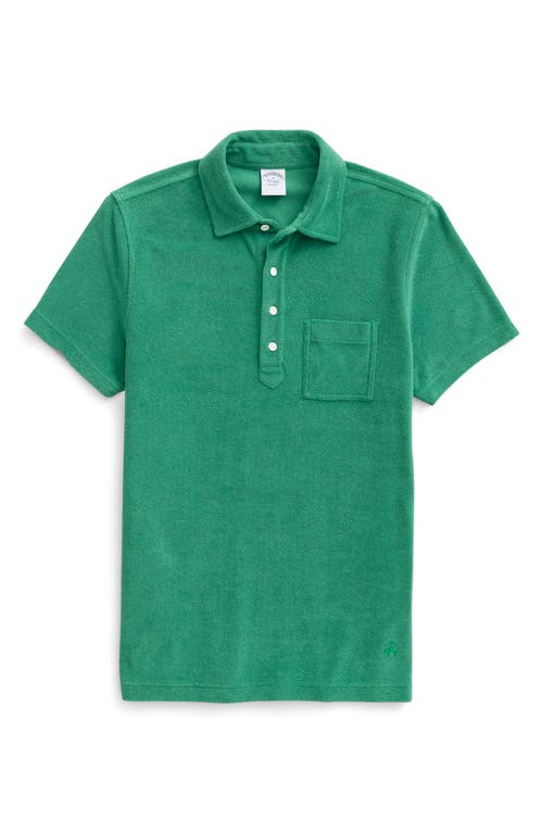 Brooks Brothers Men's Solid Terry Cloth Pocket Polo in Green