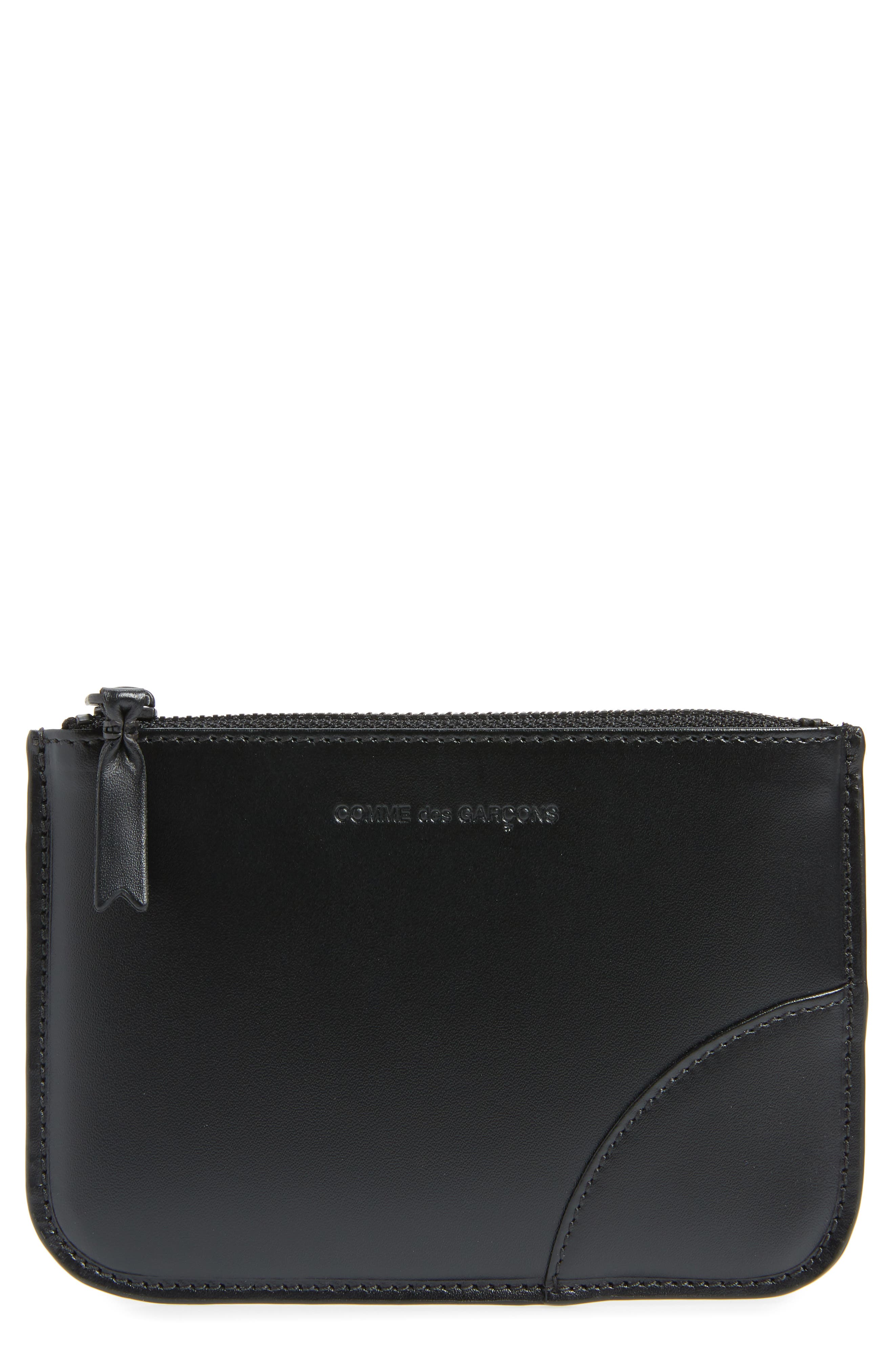 Womens Mens Accessories Mens Wallets and cardholders Comme des Garçons Leather Logo Pouch in Black 