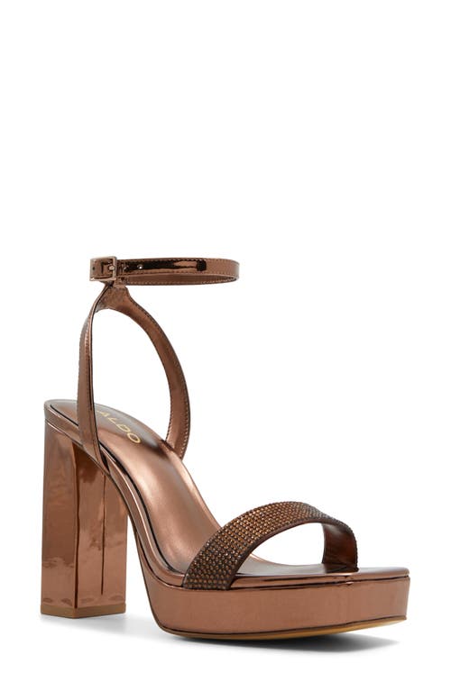 Shop Aldo Diedra Ankle Strap Platform Sandal In Bronze