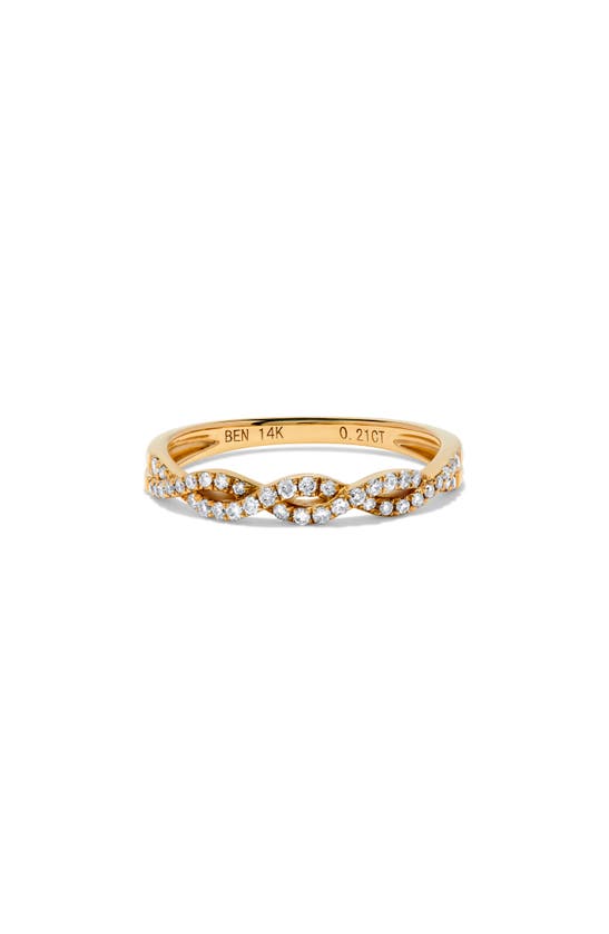 H.j. Namdar Diamond Twist Ring In 14k Yellow Gold