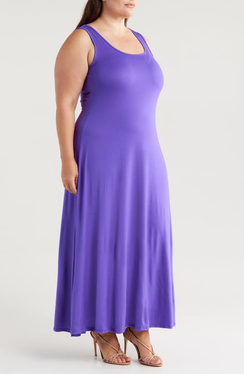 24seven Comfort Apparel Stretch A-line Tank Dress In Lilac