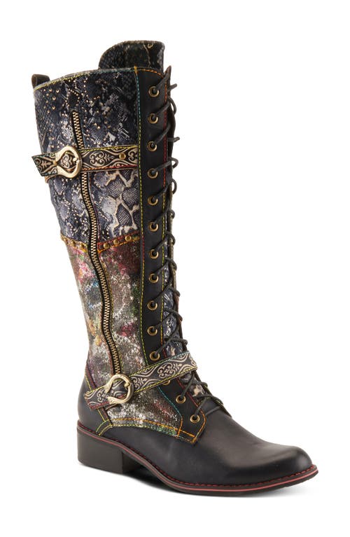 L'artiste By Spring Step Vaneyck Knee High Boot In Black Multi