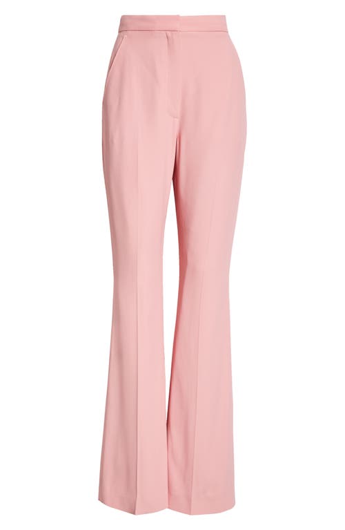 Shop Alexander Mcqueen High Waist Leaf Crepe Narrow Bootcut Trousers In Cherry Blossom Pink