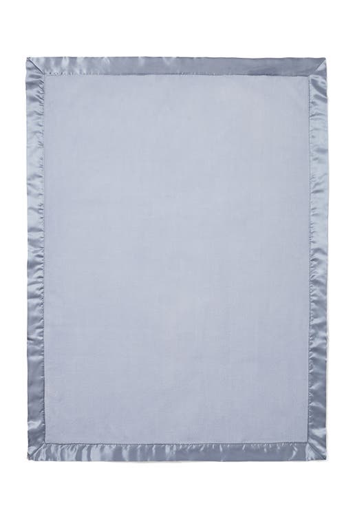 Elegant Baby Satin Trim Fleece Blanket In Blue