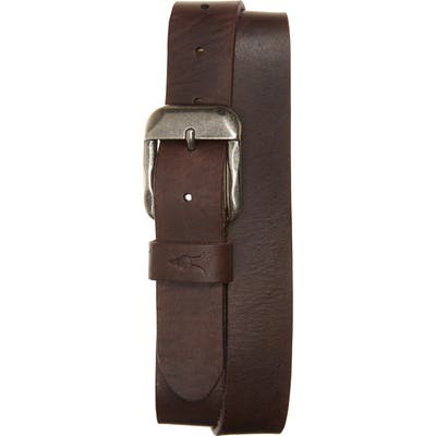Allsaints Leather Belt, Bitter Brown/ Antique Nickel