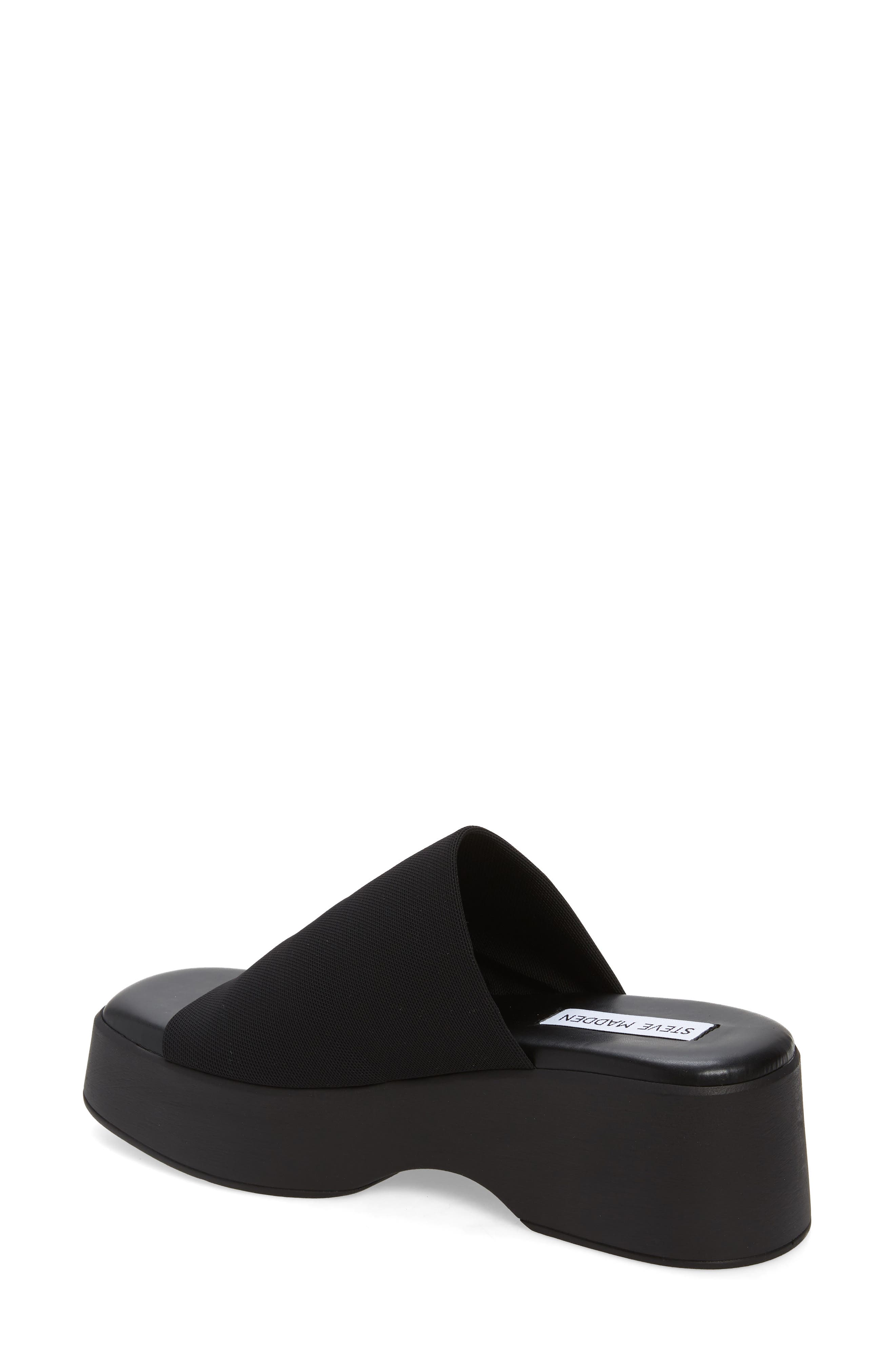 black slinky platform sandals