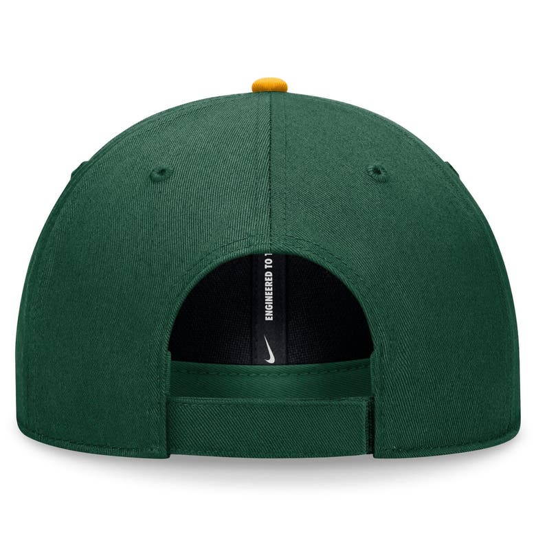 Shop Nike Green/gold Oakland Athletics Evergreen Club Performance Adjustable Hat