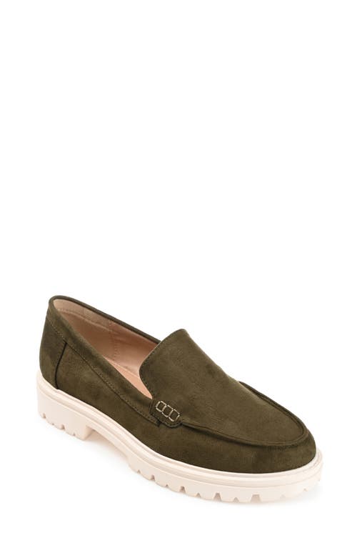 Shop Journee Collection Ericka Lug Sole Platform Loafer In Olive