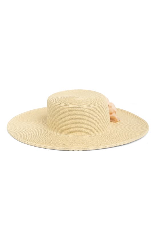 Shop Bcbg Rosette Boater Hat In Natural