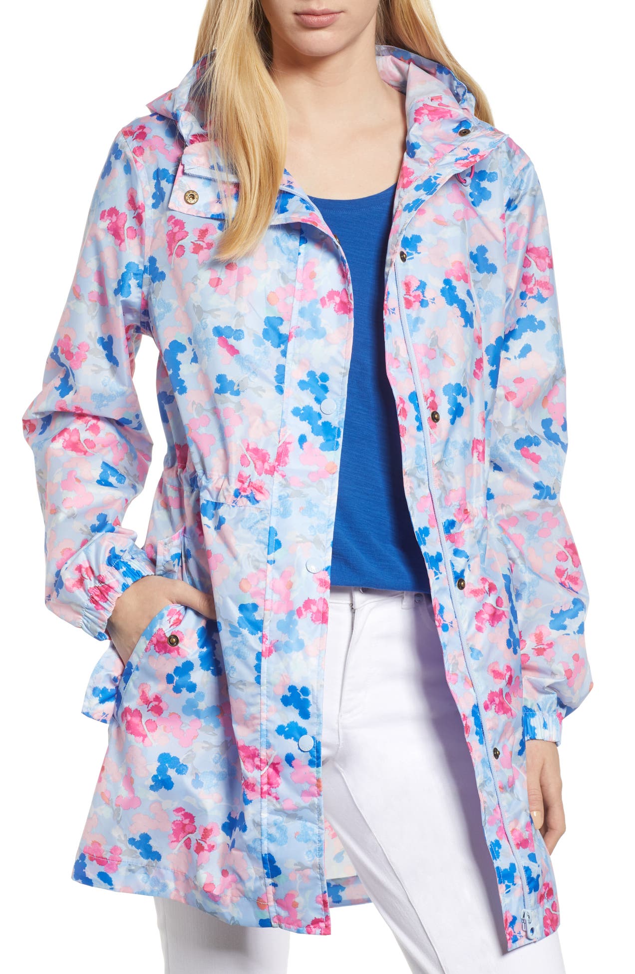 Joules Right as Rain Packable Print Hooded Raincoat Nordstrom Rack