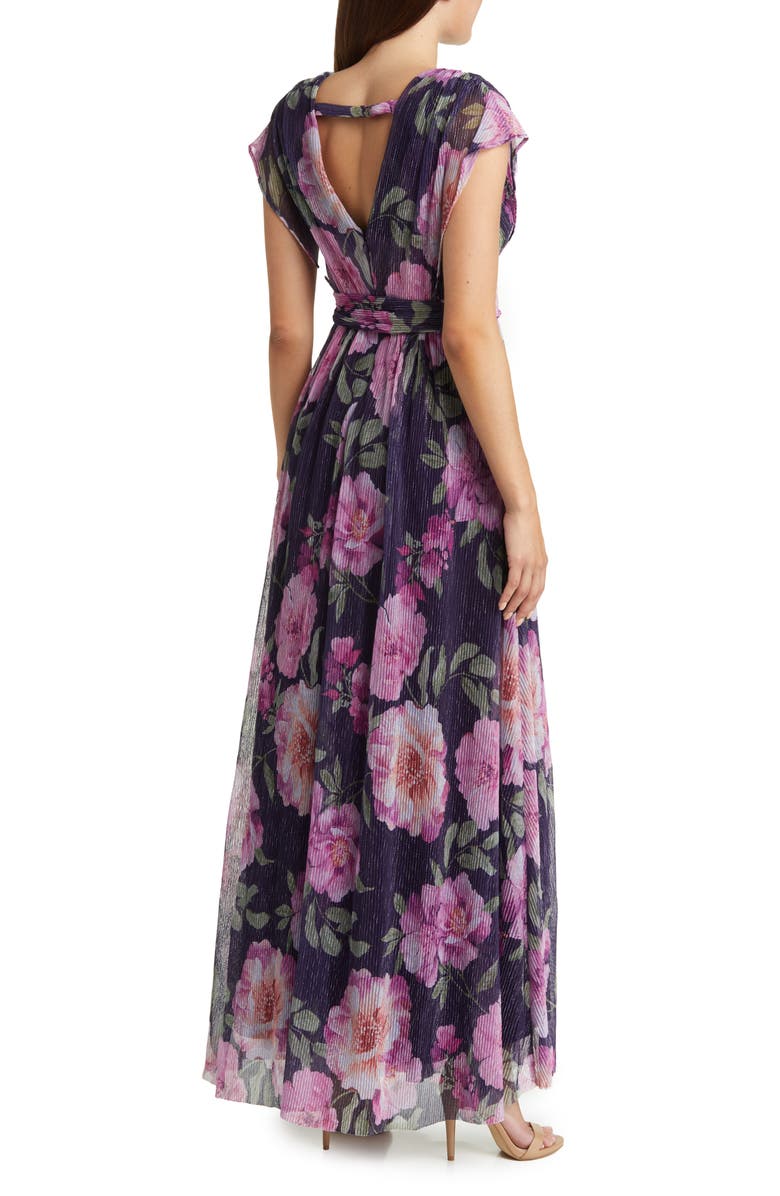 Eliza J Floral Print Tie Waist Maxi Dress | Nordstrom