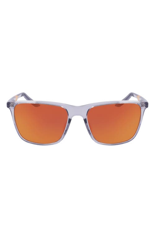 Nike State 55mm Mirrored Square Sunglasses In Wolf Grey/orange Mirror