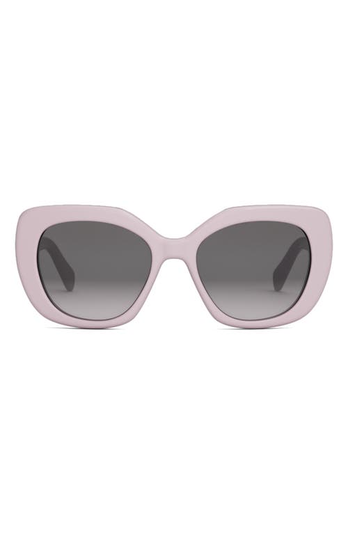 CELINE Triomphe 55mm Rectangular Sunglasses in Shiny Pink /Gradient Brown at Nordstrom
